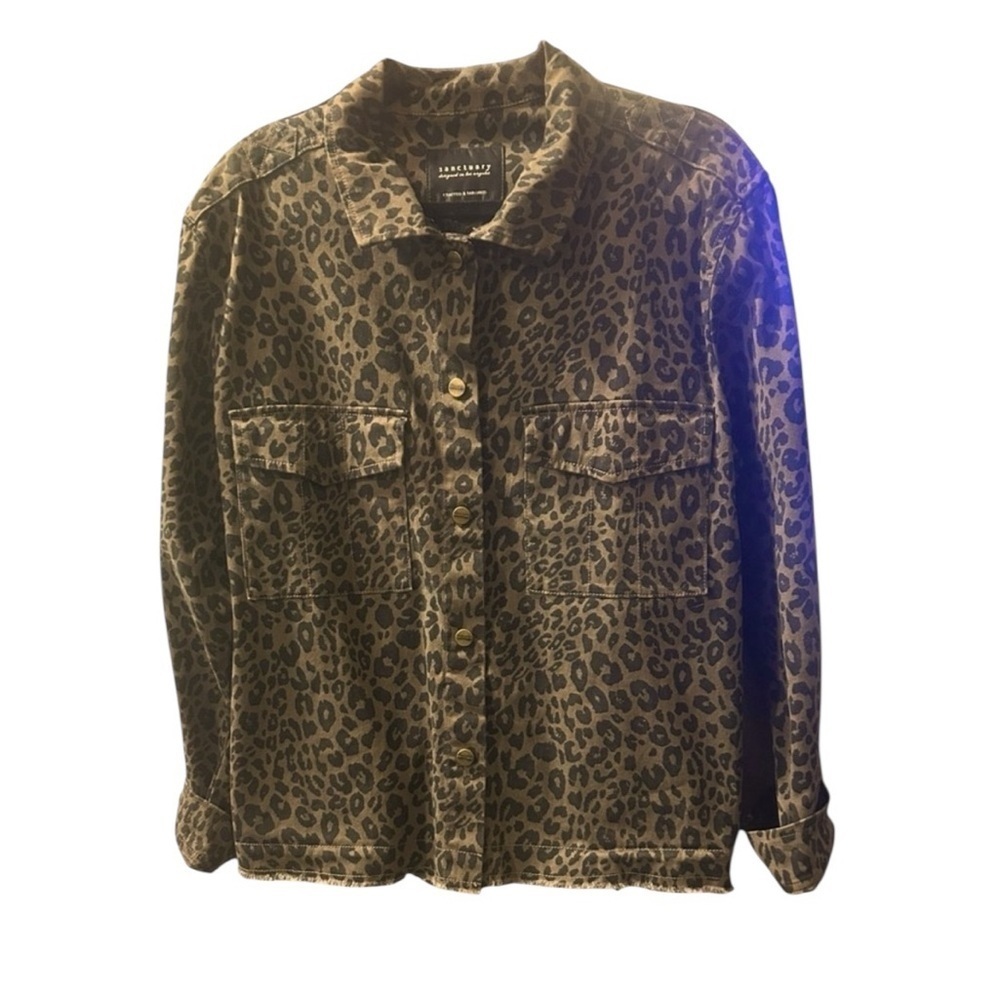 Sanctuary Anthropologie Brown & Black Size L Animal Print Jacket